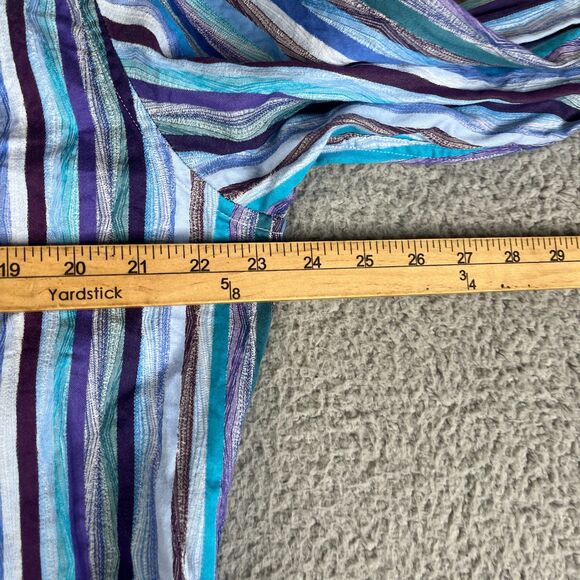 Robert Graham Shirt Mens Large Blue Stripe Button Flip Cuff Classic Fit Cotton - Picture 11 of 11